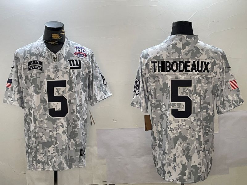 Men New York Giants #5 Thibodeaux Nike Arctic Camo 2024 Salute to Service Limited NFL Jersey style 1->new york giants->NFL Jersey